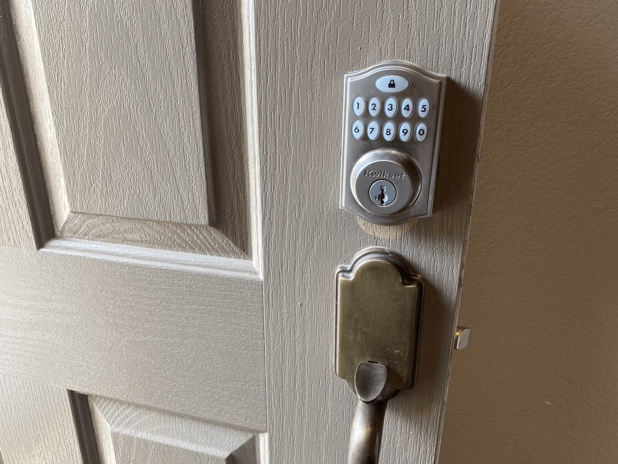 A door handle with a digital lock provided by our locksmith